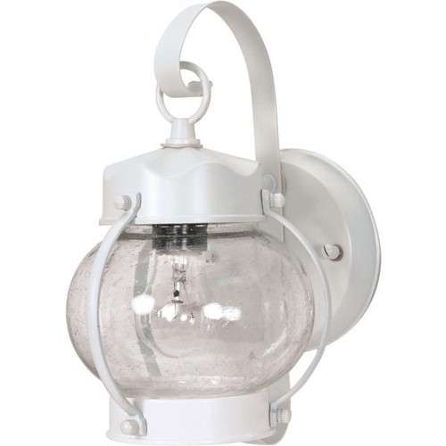 Satco 60-3457 1 Light; 10-5/8 in.; Wall Lantern Onion Lantern with Clear Seed Glass; Color retail packaging