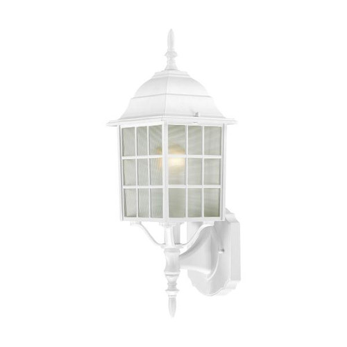 Satco 60-3477 Adams; 1 Light; 18 in.; Outdoor Wall with Frosted Glass; Color retail packaging