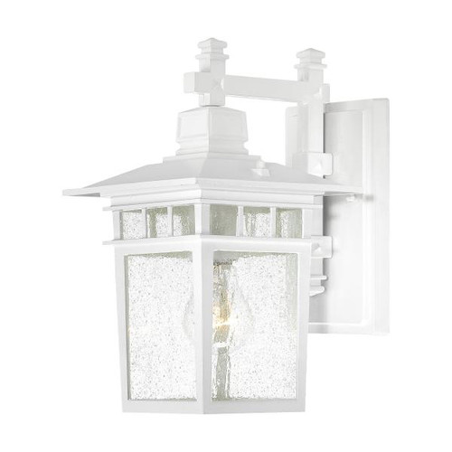 Satco 60-3491 Cove Neck; 1 Light; 12 in.; Outdoor Lantern with Clear Seed Glass; Color retail packaging