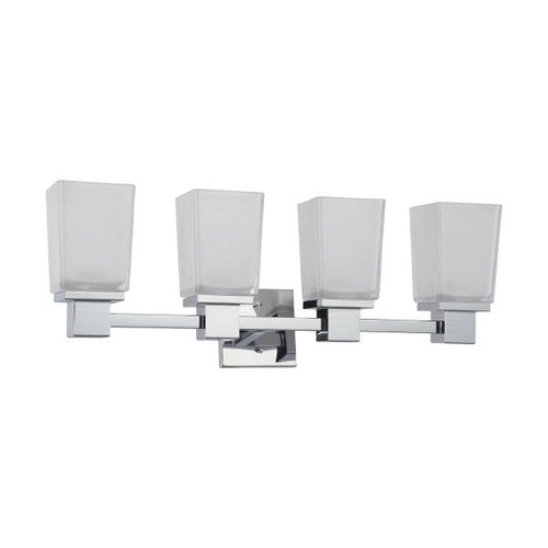 Satco 60-4004 Parker; 4 Light; Vanity Fixture with Sandstone Etched Glass