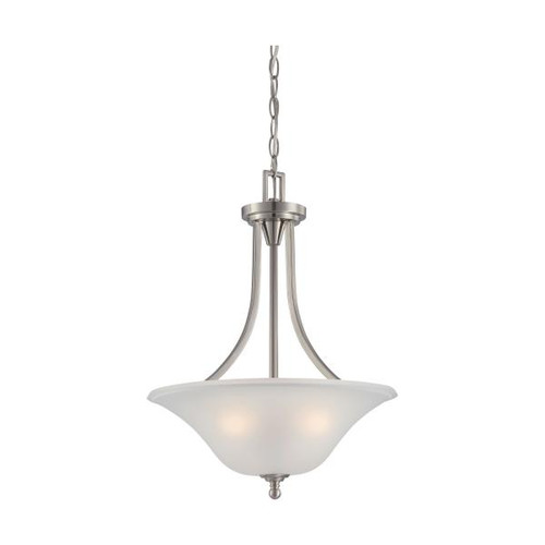 Satco 60-4147 Surrey; 3 Light; Pendant Fixture with Frosted Glass