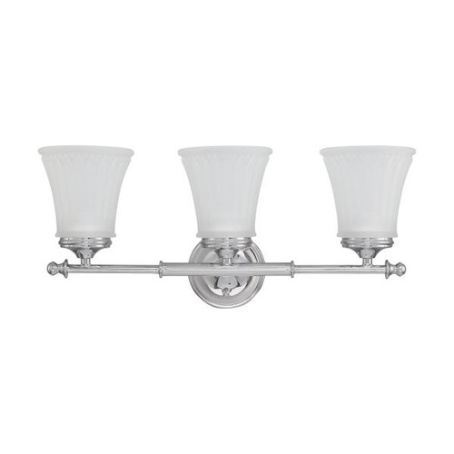 Satco 60-4263 Teller; 3 Light; Vanity Fixture with Frosted Etched Glass