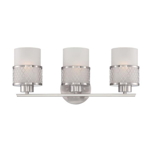 Satco 60-4683 Fusion; 3 Light; Vanity Fixture with Frosted Glass
