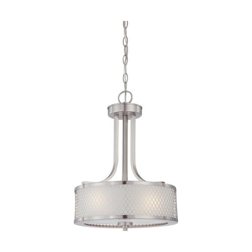 Satco 60-4686 Fusion; 3 Light; Pendant with Frosted Glass