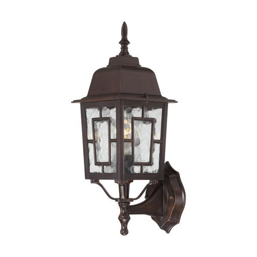 Satco 60-4925 Banyan; 1 Light; 17 in.; Outdoor Wall with Clear Water Glass; Bronze Finish