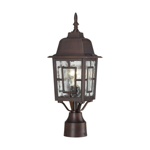 Satco 60-4928 Banyan; 1 Light; 17 in.; Outdoor Post with Clear Water Glass