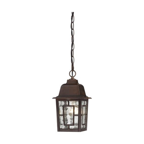 Satco 60-4932 Banyan; 1 Light; 11 in.; Outdoor Hanging with Clear Water Glass