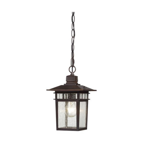 Satco 60-4955 Cove Neck; 1 Light; 12 in.; Outdoor Hang with Clear Seed Glass