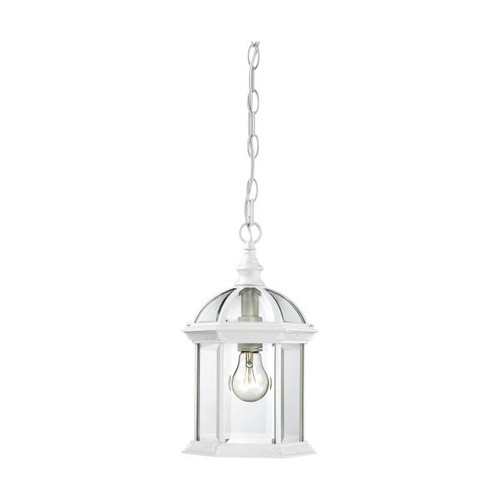 Satco 60-4977 Boxwood; 1 Light; 14 in.; Outdoor Hanging with Clear Beveled Glass