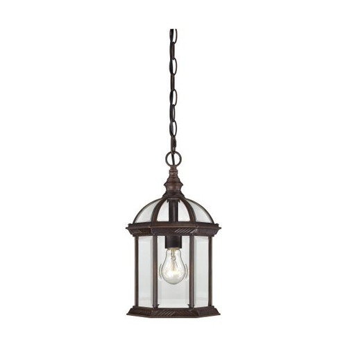Satco 60-4978 Boxwood; 1 Light; 14 in.; Outdoor Hanging with Clear Beveled Glass