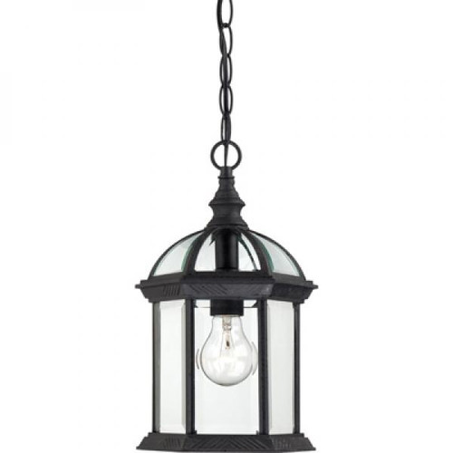 Satco 60-4979 Boxwood; 1 Light; 14 in.; Outdoor Hanging with Clear Beveled Glass