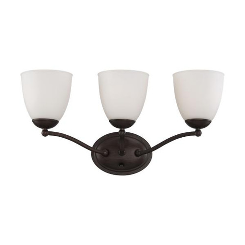 Satco 60-5133 Patton; 3 Light; Vanity Fixture with Frosted Glass