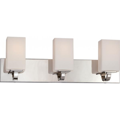 Satco 60-5183 Vista; 3 Light; Vanity Fixture with Etched Opal Glass