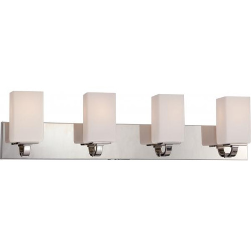 Satco 60-5184 Vista; 4 Light; Vanity Fixture with Etched Opal Glass