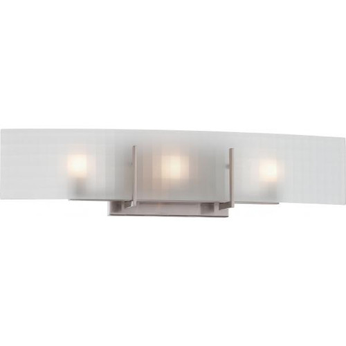 Satco 60-5187 Yogi; 3 Light; Halogen Vanity Fixture with Frosted Glass; Lamps Included