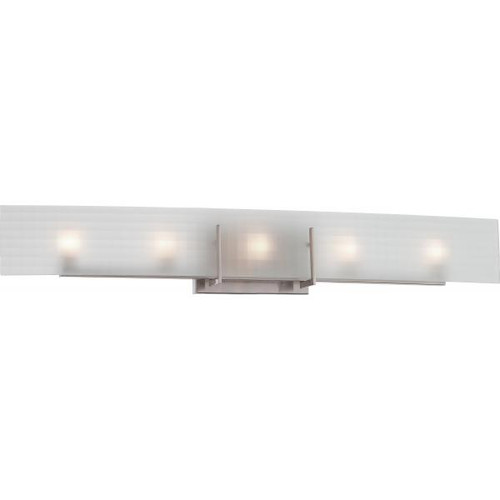 Satco 60-5188 Yogi; 5 Light; Halogen Vanity Fixture with Frosted Glass; Lamps Included