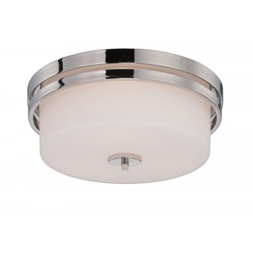 Satco 60-5207 Parallel; 3 Light; Flush Fixture with Etched Opal Glass