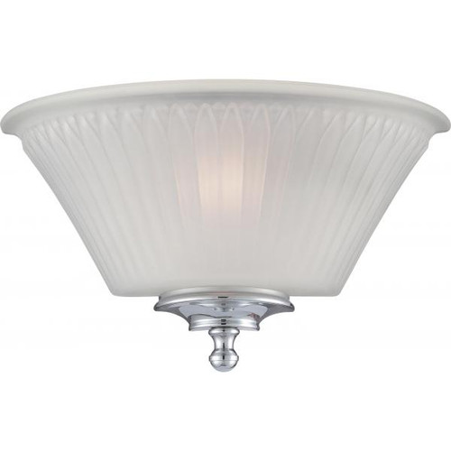 Satco 60-5372 Teller; 1 Light; Wall Sconce Polished Chrome with Frosted Glass