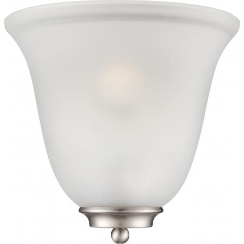 Satco 60-5377 Empire; 1 Light; Wall Sconce; Brushed Nickel with Frosted Glass