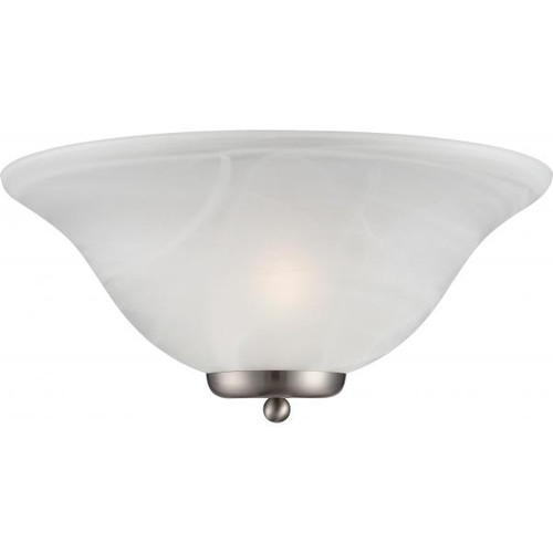 Satco 60-5381 Ballerina; 1 Light; Wall Sconce; Brushed Nickel with Alabaster Glass