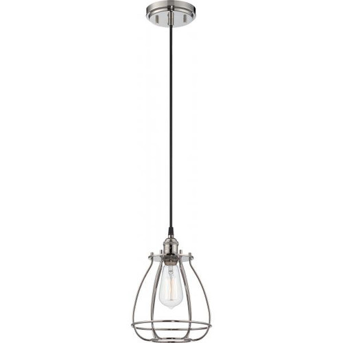 Satco 60-5401 Vintage; 1 Light; Caged Pendant; Vintage Lamp Included