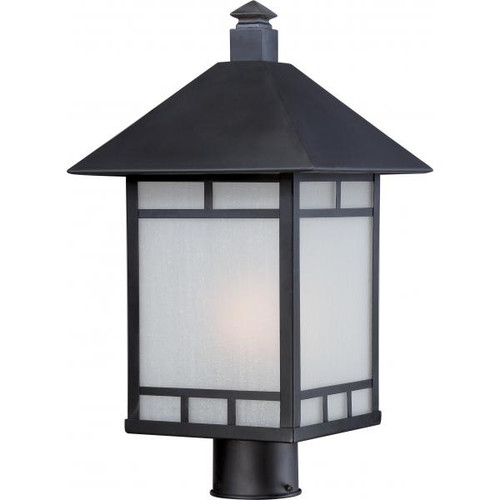 Satco 60-5605 Drexel; 1 light; Outdoor Post Fixture with Frosted Seed Glass