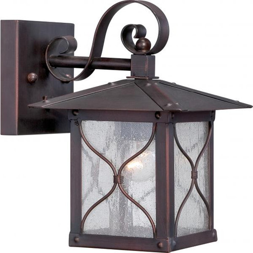 Satco 60-5611 Vega; 1 light; 6.5 in.; Outdoor Wall Fixture with Clear Seed Glass