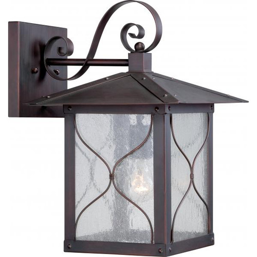 Satco 60-5613 Vega; 1 light; 11 in.; Outdoor Wall Fixture with Clear Seed Glass