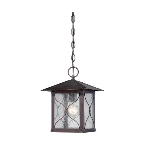 Satco 60-5614 Vega; 1 light; Outdoor Hanging Fixture with Clear Seed Glass