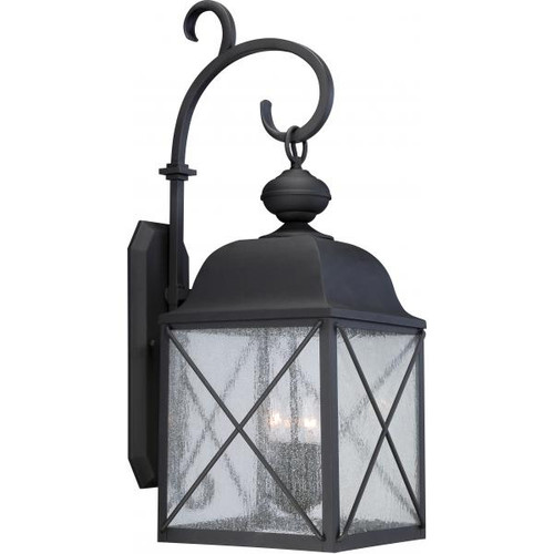 Satco 60-5623 Wingate; 3 light; 30 in.; Outdoor Wall Fixture with Clear Seed Glass