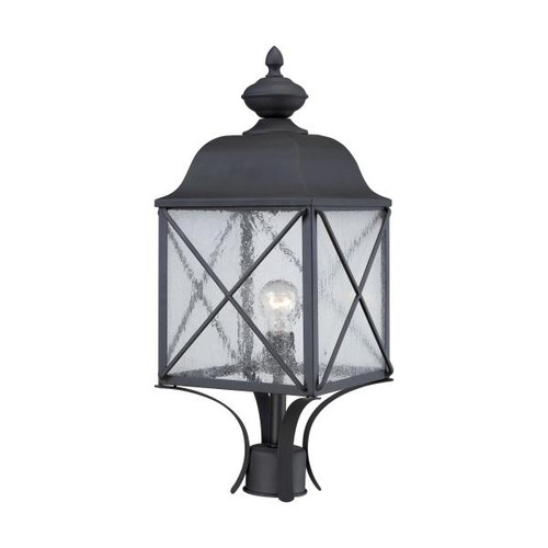 Satco 60-5625 Wingate; 1 light; Outdoor Post Fixture with Clear Seed Glass