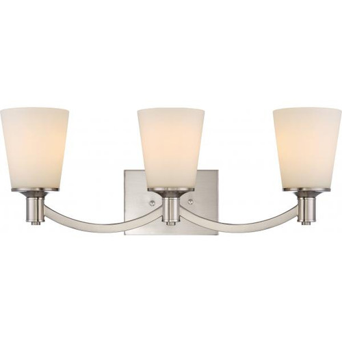 Satco 60-5823 Laguna; 3 Light; Vanity with White Glass
