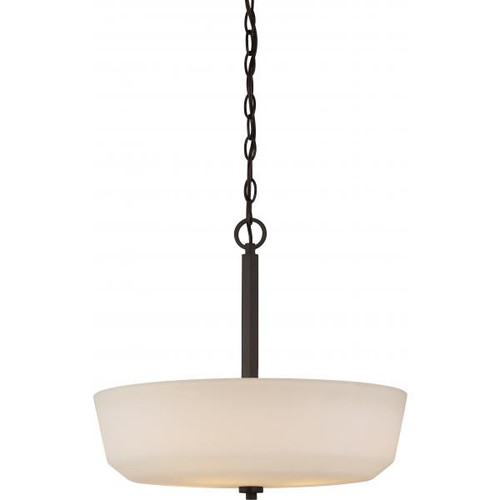 Satco 60-5907 Willow; 4 Light; Pendant with White Glass