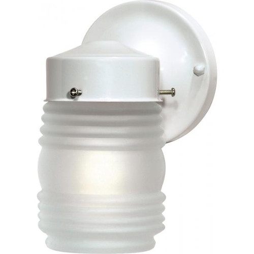 Satco 60-6109 1 Light; 6 in.; Porch; Wall; Mason Jar with Frosted Glass; Color retail packaging