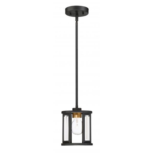 Satco 60-6412 Payne; 1 Light; Mini Pendant with Clear Beveled Glass