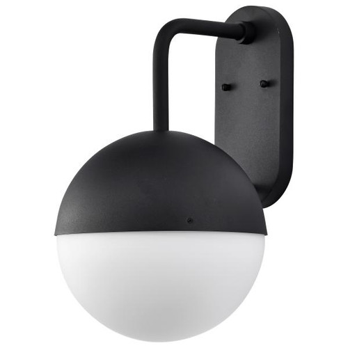 Satco 62-1617 Atmosphere; 10W LED; Large Wall Lantern; Matte Black with White Opal Glass