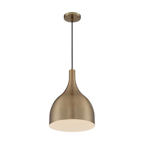Satco 60-7077 Bellcap; 1 Light; Large Pendant Fixture; Burnished Brass Finish