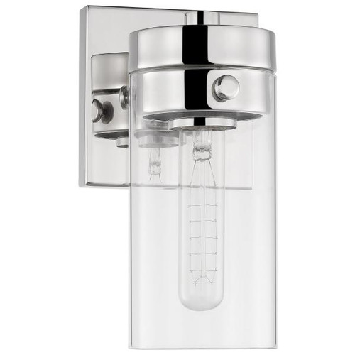 Satco 60-7631 Intersection; 1 Light; Vanity; Polished Nickel with Clear Glass