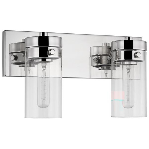 Satco 60-7632 Intersection; 2 Light; Vanity; Polished Nickel with Clear Glass