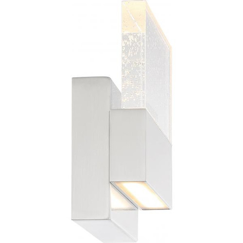 Satco 62-1502 Ellusion; LED Medium Wall Sconce; 15W; Polished Nickel Finish with Seeded Glass