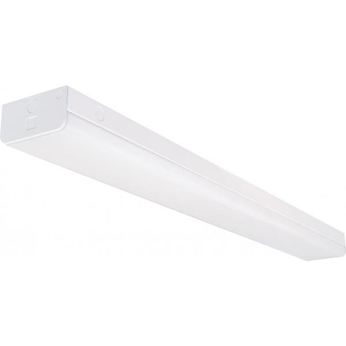 Satco 65-1132 LED 4 ft.; Wide Strip Light; 38W; 4000K; White Finish; with Knockout