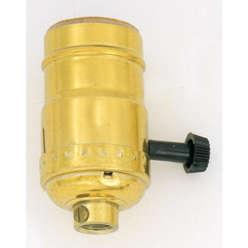 Satco S70-413 Standard Socket With Turn Knob; Brite Gilt Finish