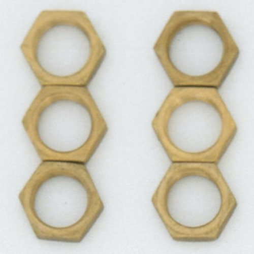 Satco S70-621 6 Brass Locknuts; 1/8 IPS