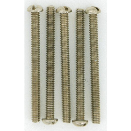 Satco S70-637 5 Round Head Screws; 8/32; Nickel Plated Finish