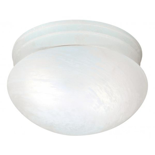 Satco SF76-613 2 Light - 10" - Flush Mount - Medium Alabaster Mushroom - Textured White Finish