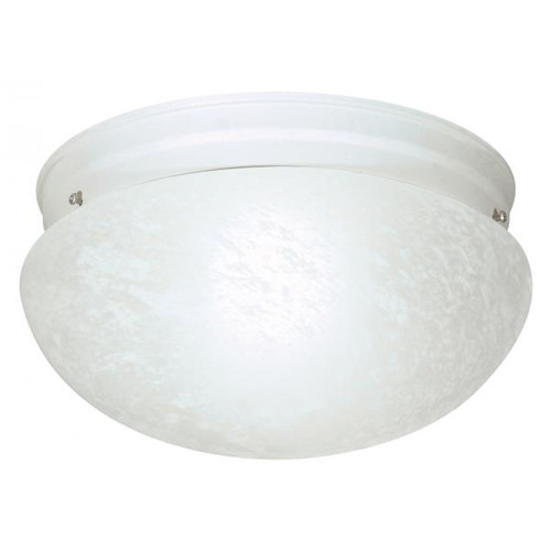 Satco SF76-614 2 Light - 12" - Flush Mount - Large Alabaster Mushroom - Textured White Finish