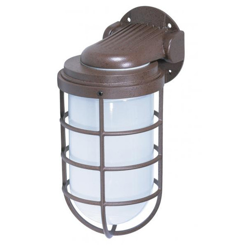 Satco SF76-623 1 Light - 11" - Industrial Style - Wall Mount with Frosted Glass - Old Bronze Finish