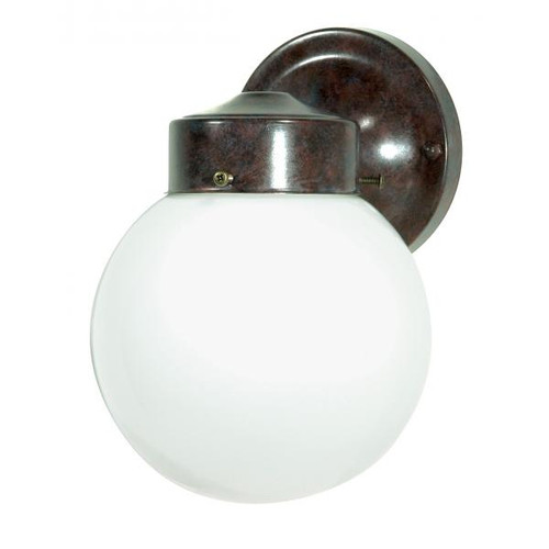 Satco SF76-703 1 Light - 6" - Porch; Wall - With White Globe - Old Bronze Finish