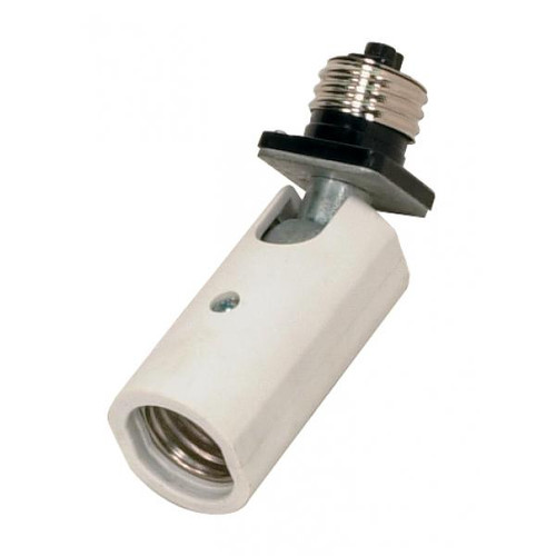 Satco SF77-606 1-Light Medium Base Socket Adapter - White Finish