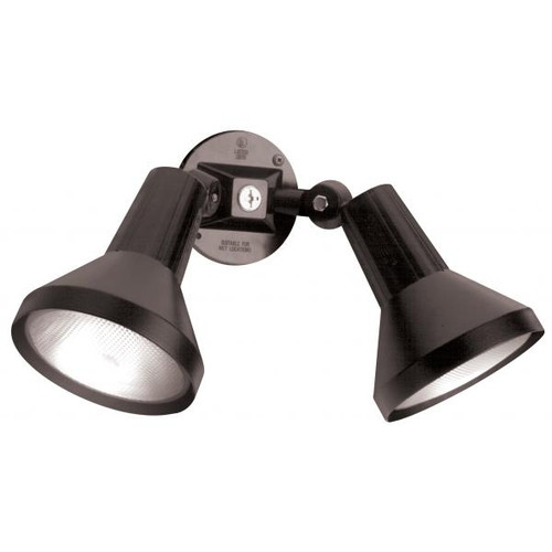 Satco SF77-701 2 Light - 15" - Flood Light; Exterior - PAR38 with Adjustable Swivel - Black Finish